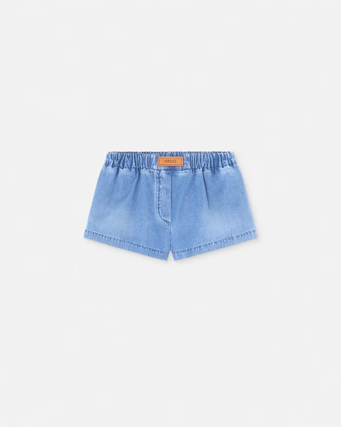 Denim Women Versace Denim Boxer Shorts Blue