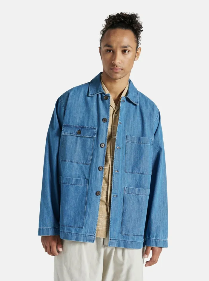 Dockside Jacket In Indigo 9oz Recycled Denim Men Universal Works Jackets