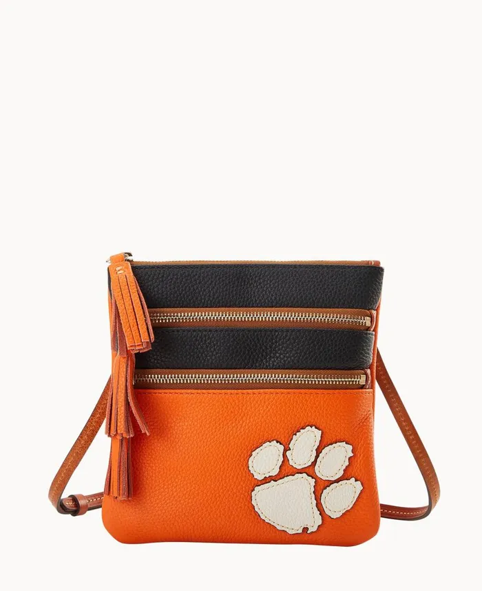 Dooney and Bourke Crossbodies Collegiate Clemson Triple Zip Crossbody Clemson 8211 WomenMen Dooney and Bourke Crossbodies Collegiate Clemson Triple Zip Crossbody Clemson 8211 WomenMen