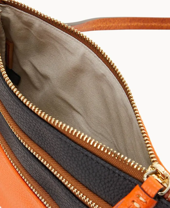 Dooney and Bourke Crossbodies Collegiate Clemson Triple Zip Crossbody Clemson 8211 WomenMen