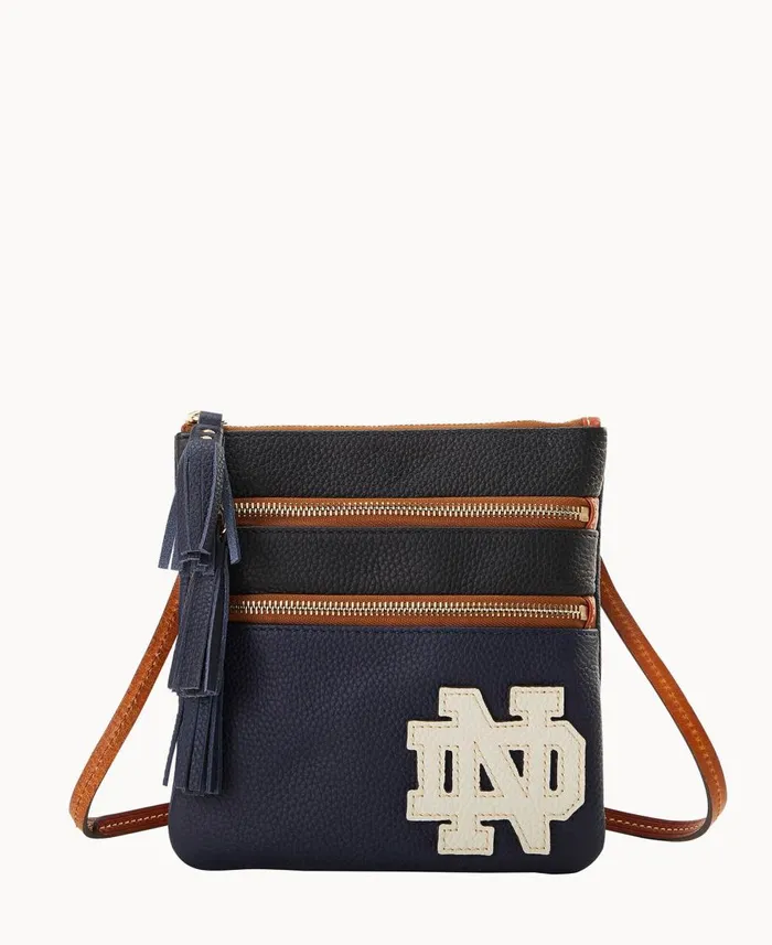 Dooney and Bourke Crossbodies Collegiate University Of Notre Dame Triple Zip Crossbody University Of Notre Dame 8211 WomenMen Dooney and Bourke Crossbodies Collegiate University Of Notre Dame Triple Zip Crossbody University Of Notre Dame 8211 WomenMen