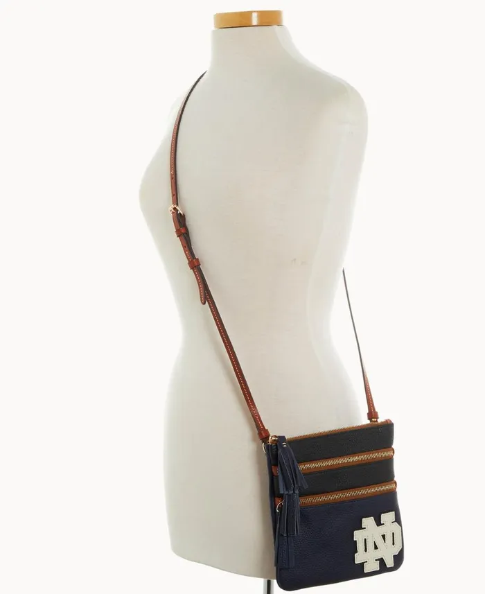 Dooney and Bourke Crossbodies Collegiate University Of Notre Dame Triple Zip Crossbody University Of Notre Dame 8211 WomenMen
