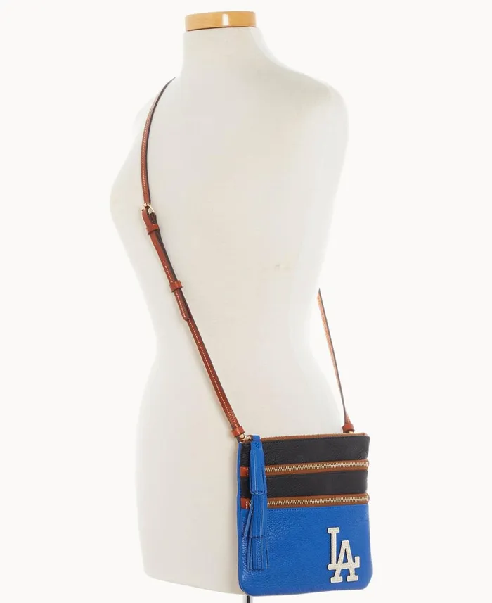 Dooney and Bourke Crossbodies MLB Dodgers Triple Zip Crossbody Dodgers 8211 WomenMen Dooney and Bourke Crossbodies MLB Dodgers Triple Zip Crossbody Dodgers 8211 WomenMen