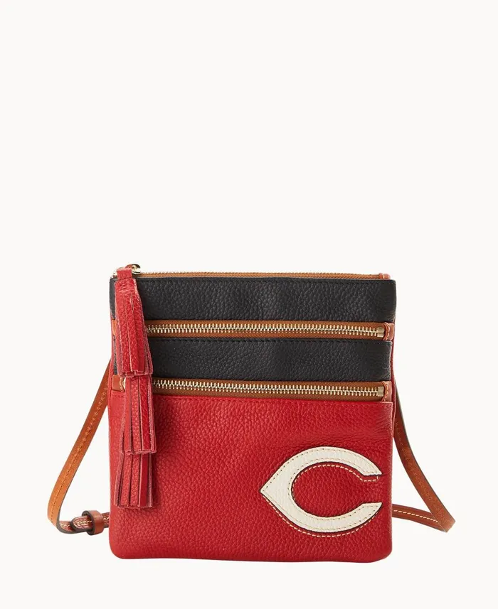 Dooney and Bourke Crossbodies MLB Reds Triple Zip Crossbody Reds 8211 WomenMen Dooney and Bourke Crossbodies MLB Reds Triple Zip Crossbody Reds 8211 WomenMen