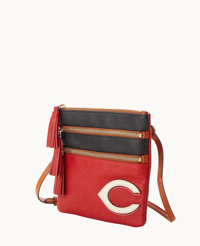Dooney and Bourke Crossbodies MLB Reds Triple Zip Crossbody Reds 8211 WomenMen