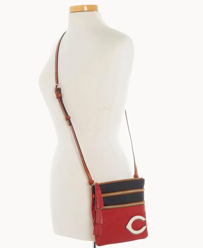 Dooney and Bourke Crossbodies MLB Reds Triple Zip Crossbody Reds 8211 WomenMen