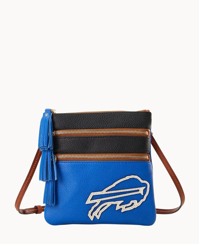 Dooney and Bourke Crossbodies NFL Bills Triple Zip Crossbody Bills 8211 WomenMen Dooney and Bourke Crossbodies NFL Bills Triple Zip Crossbody Bills 8211 WomenMen