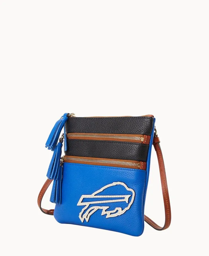 Dooney and Bourke Crossbodies NFL Bills Triple Zip Crossbody Bills 8211 WomenMen Dooney and Bourke Crossbodies NFL Bills Triple Zip Crossbody Bills 8211 WomenMen
