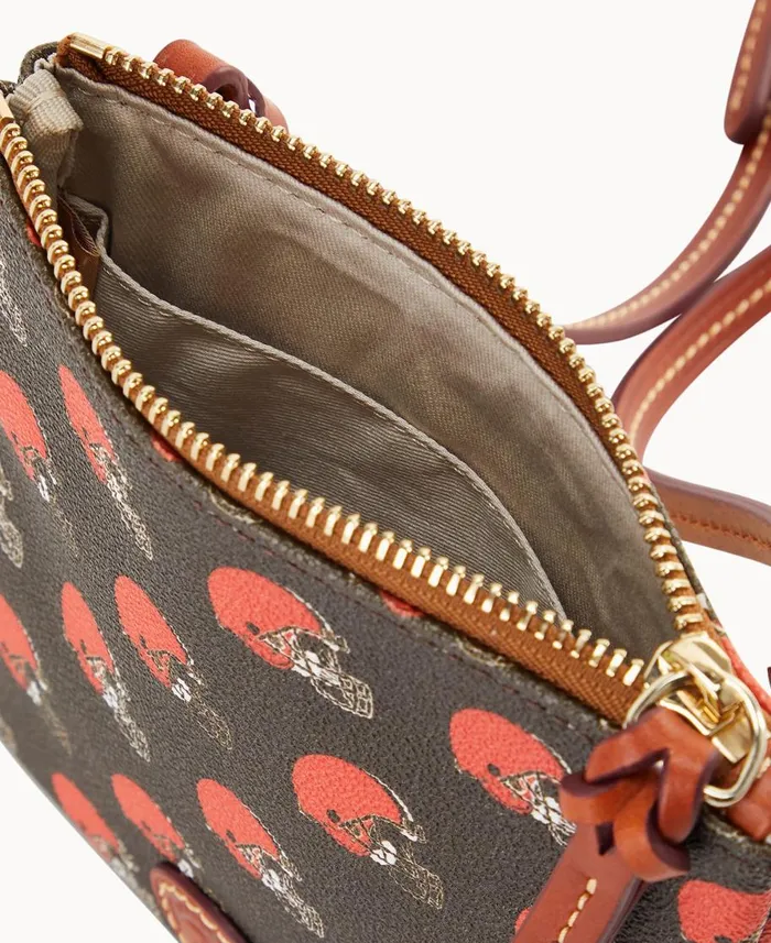 Dooney and Bourke Crossbodies NFL Browns Small North South Top Zip Crossbody Browns 8211 WomenMen Dooney and Bourke Crossbodies NFL Browns Small North South Top Zip Crossbody Browns 8211 WomenMen