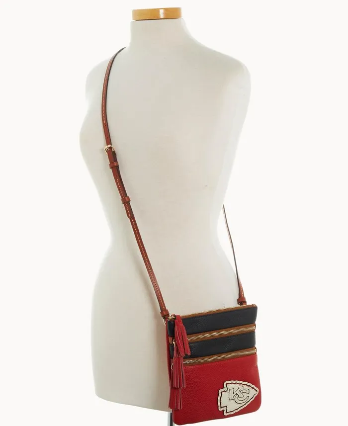 Dooney and Bourke Crossbodies NFL Chiefs Triple Zip Crossbody Chiefs 8211 WomenMen Dooney and Bourke Crossbodies NFL Chiefs Triple Zip Crossbody Chiefs 8211 WomenMen