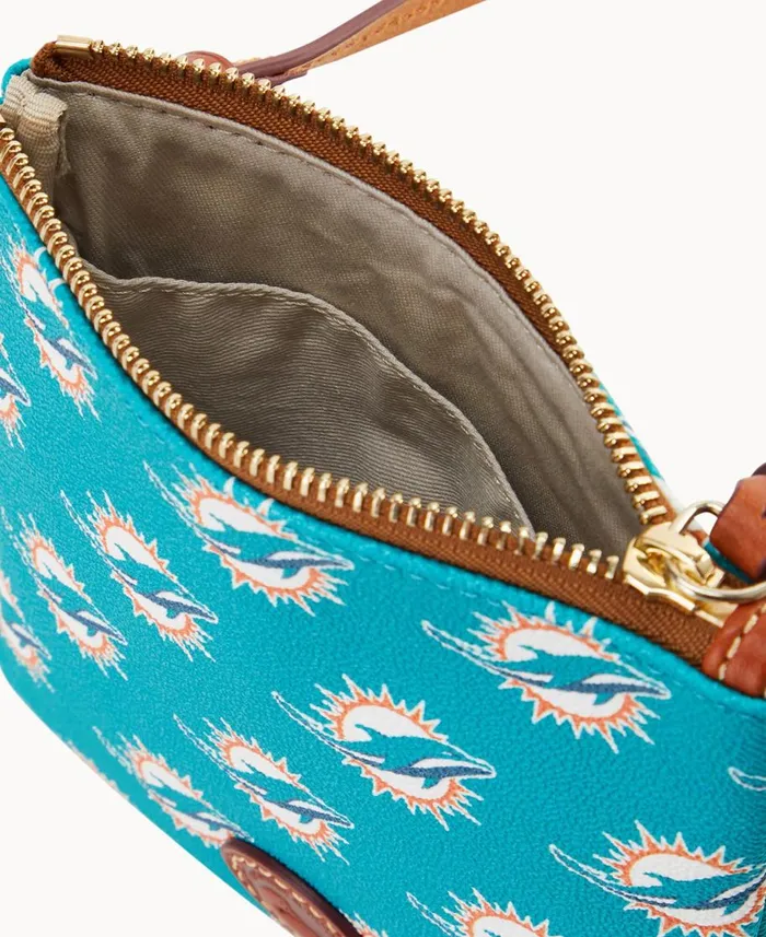 Dooney and Bourke Crossbodies NFL Dolphins Small North South Top Zip Crossbody Dolphins 8211 WomenMen