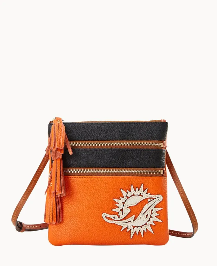Dooney and Bourke Crossbodies NFL Dolphins Triple Zip Crossbody Dolphins 8211 WomenMen Dooney and Bourke Crossbodies NFL Dolphins Triple Zip Crossbody Dolphins 8211 WomenMen