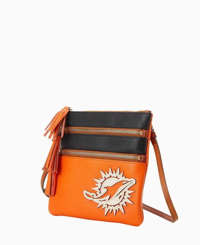 Dooney and Bourke Crossbodies NFL Dolphins Triple Zip Crossbody Dolphins 8211 WomenMen