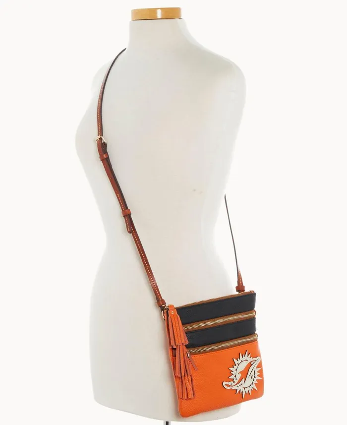 Dooney and Bourke Crossbodies NFL Dolphins Triple Zip Crossbody Dolphins 8211 WomenMen