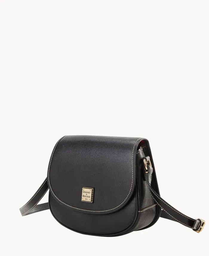 Dooney and Bourke Crossbodies Saffiano Saddle Bag Black 8211 WomenMen