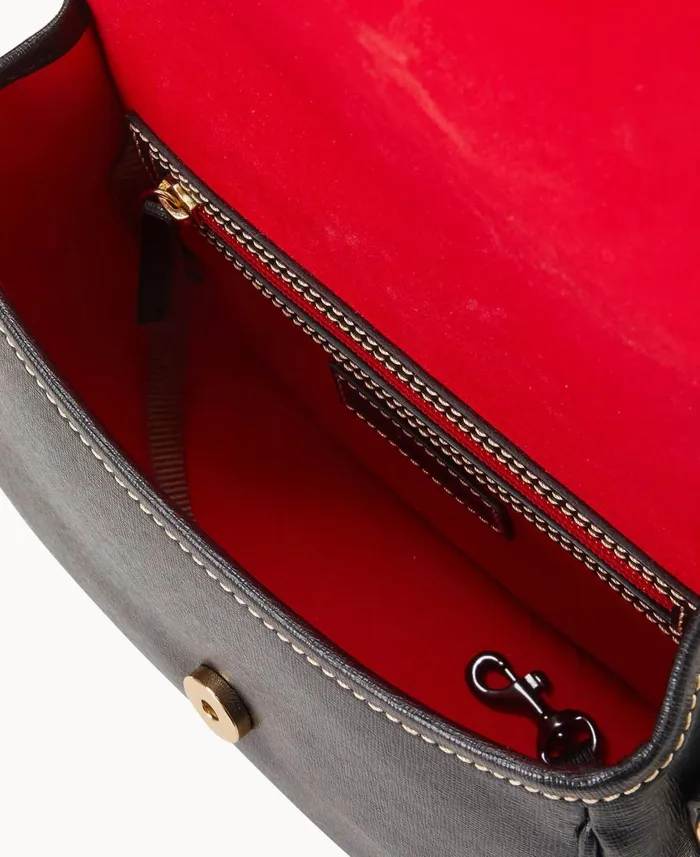 Dooney and Bourke Crossbodies Saffiano Saddle Bag Black 8211 WomenMen