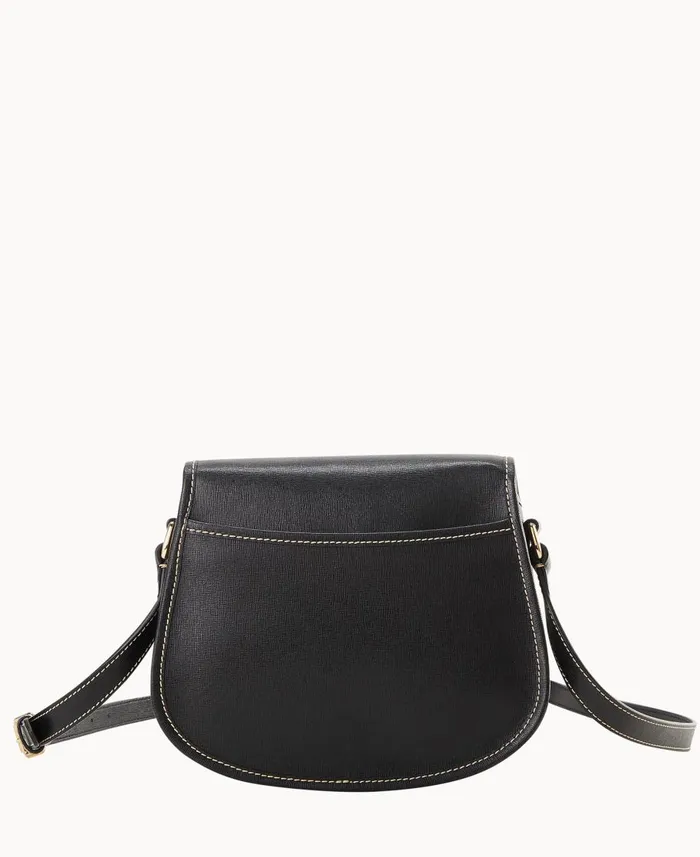 Dooney and Bourke Crossbodies Saffiano Saddle Bag Black 8211 WomenMen