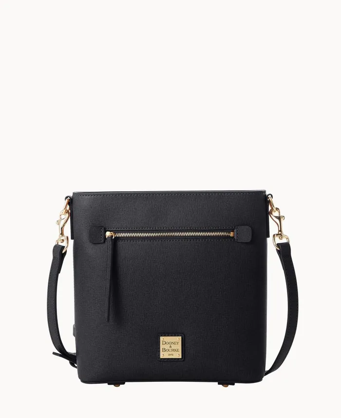 Dooney and Bourke Crossbodies Saffiano Zip Crossbody Black 8211 WomenMen