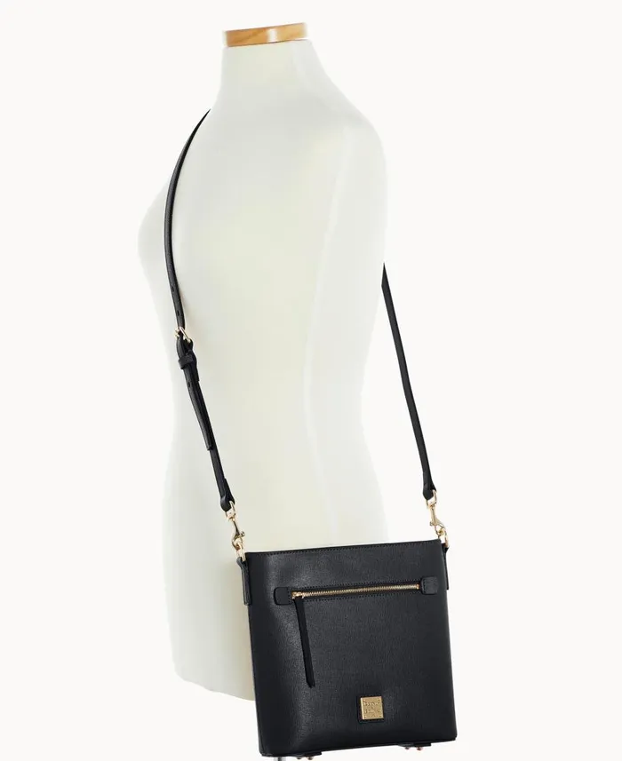 Dooney and Bourke Crossbodies Saffiano Zip Crossbody Black 8211 WomenMen