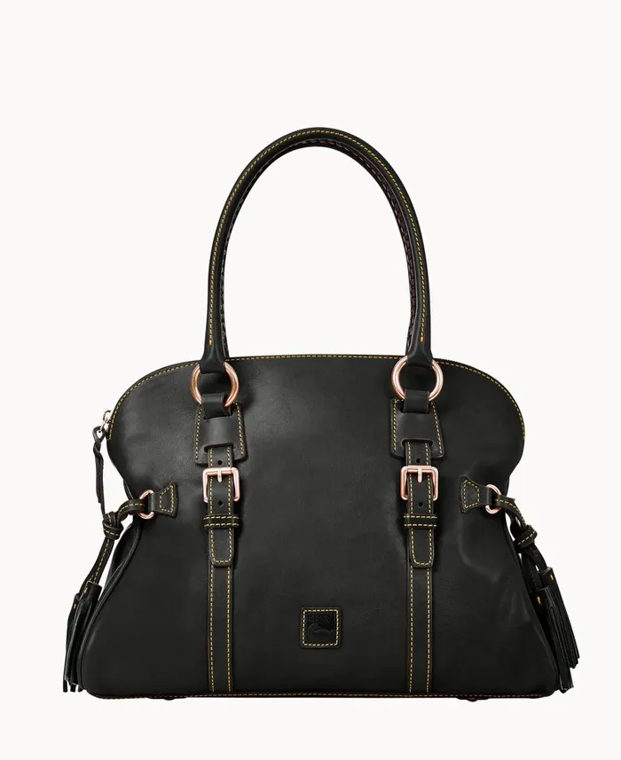 Dooney and Bourke Satchels Florentine Domed Buckle Satchel Black Black 8211 WomenMen Dooney and Bourke Satchels Florentine Domed Buckle Satchel Black Black 8211 WomenMen