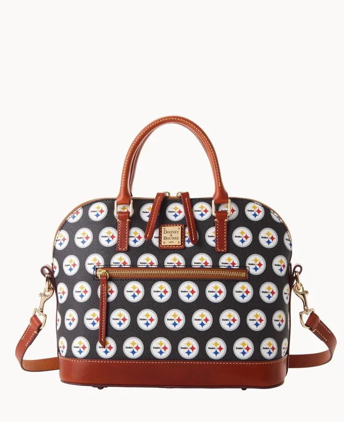 Dooney and Bourke Satchels NFL Steelers Domed Zip Satchel Steelers 8211 WomenMen