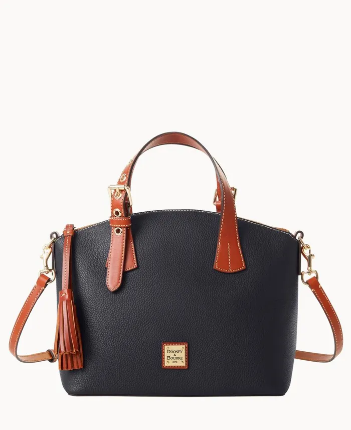 Dooney and Bourke Satchels Pebble Grain Trina Satchel Black 8211 WomenMen