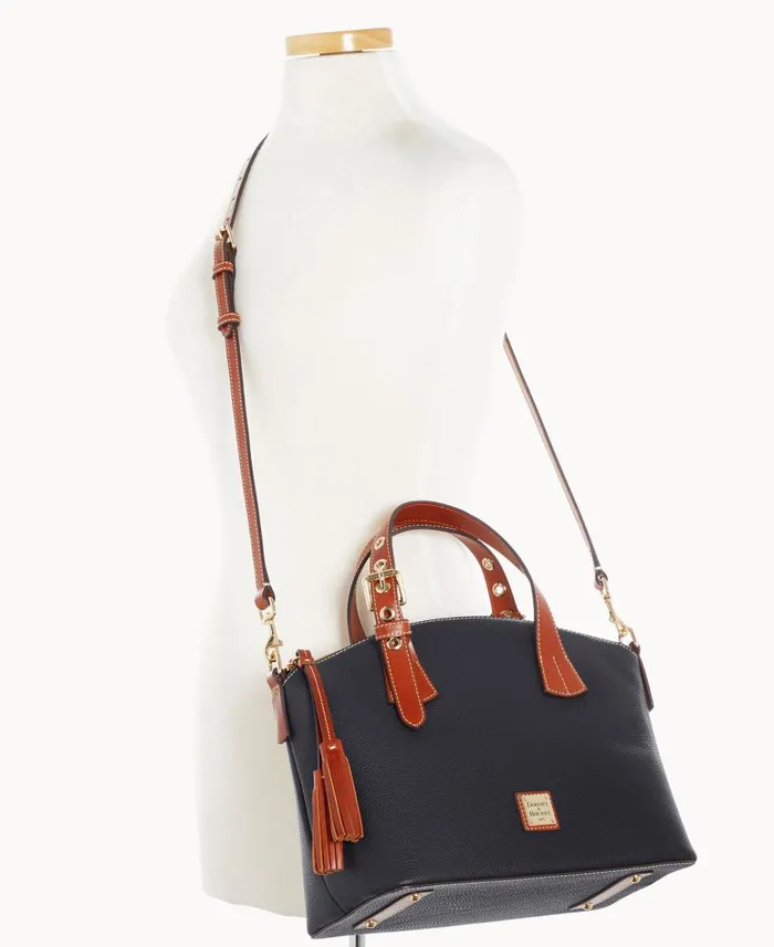 Dooney and Bourke Satchels Pebble Grain Trina Satchel Black 8211 WomenMen