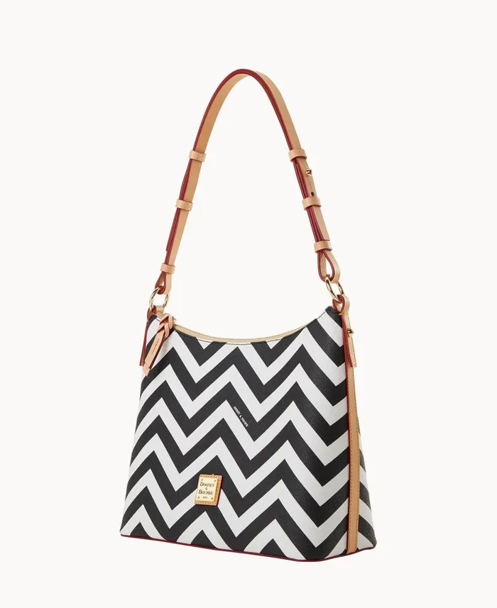 Dooney and Bourke Shoulder Bags Chevron Hobo Black 8211 WomenMen