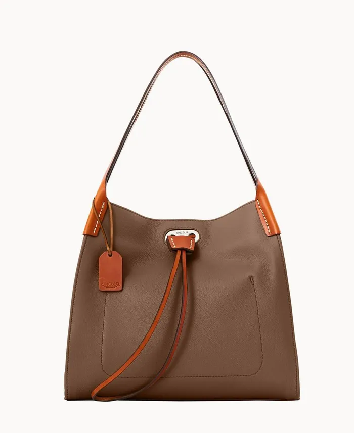 Dooney and Bourke Shoulder Bags Oncour Twist Small Full Up Dark Taupe 8211 WomenMen Dooney and Bourke Shoulder Bags Oncour Twist Small Full Up Dark Taupe 8211 WomenMen