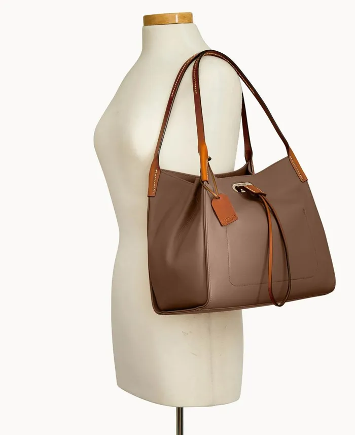 Dooney and Bourke Shoulder Bags Oncour Twist Small Full Up Dark Taupe 8211 WomenMen Dooney and Bourke Shoulder Bags Oncour Twist Small Full Up Dark Taupe 8211 WomenMen