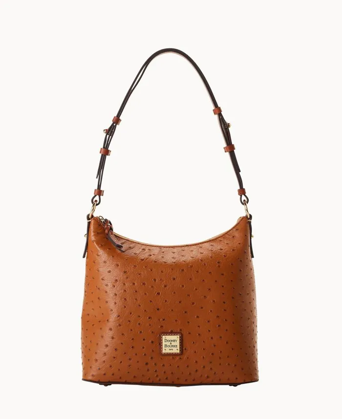 Dooney and Bourke Shoulder Bags Ostrich Hobo Caramel 8211 WomenMen