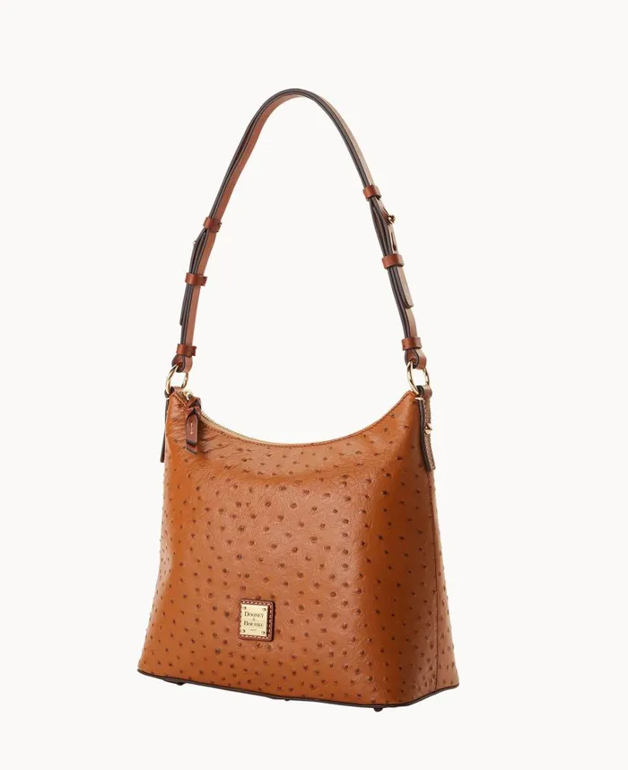 Dooney and Bourke Shoulder Bags Ostrich Hobo Caramel 8211 WomenMen