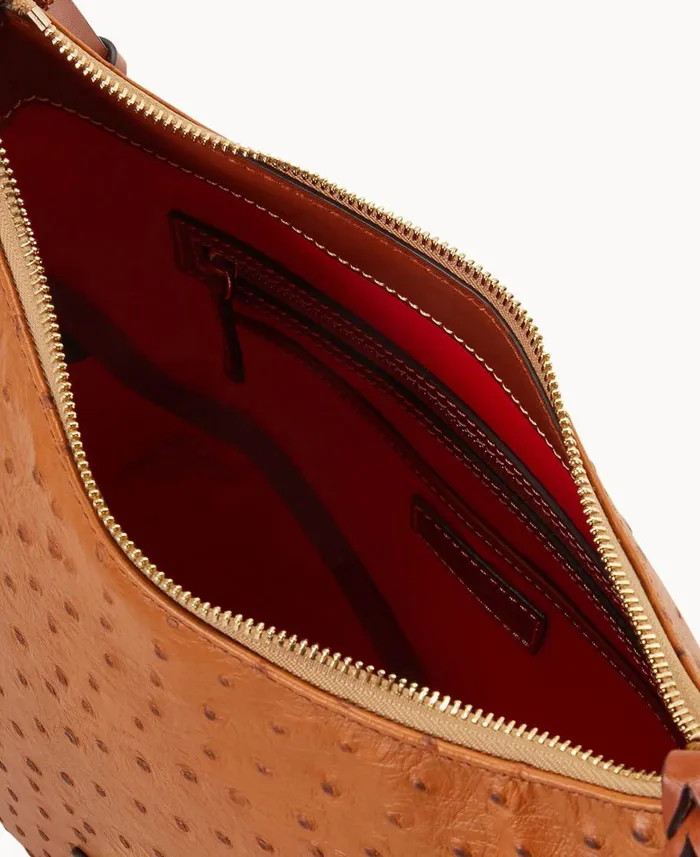 Dooney and Bourke Shoulder Bags Ostrich Hobo Caramel 8211 WomenMen