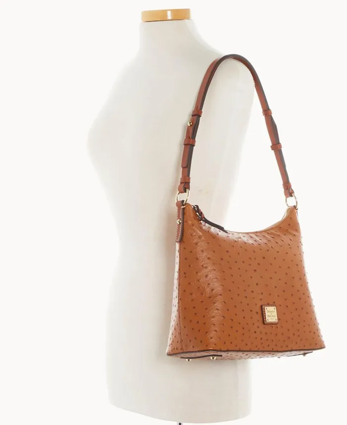 Dooney and Bourke Shoulder Bags Ostrich Hobo Caramel 8211 WomenMen