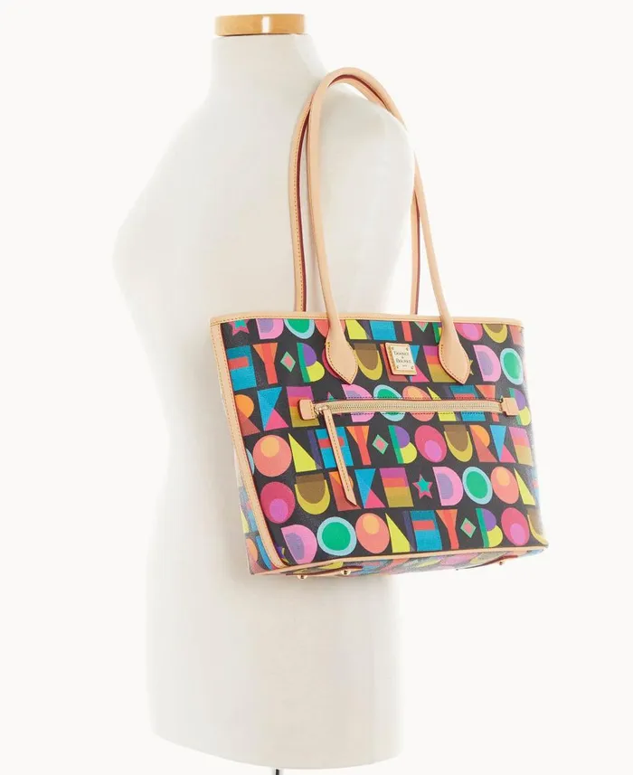 Dooney and Bourke Totes Art Deco Tote Black 8211 WomenMen
