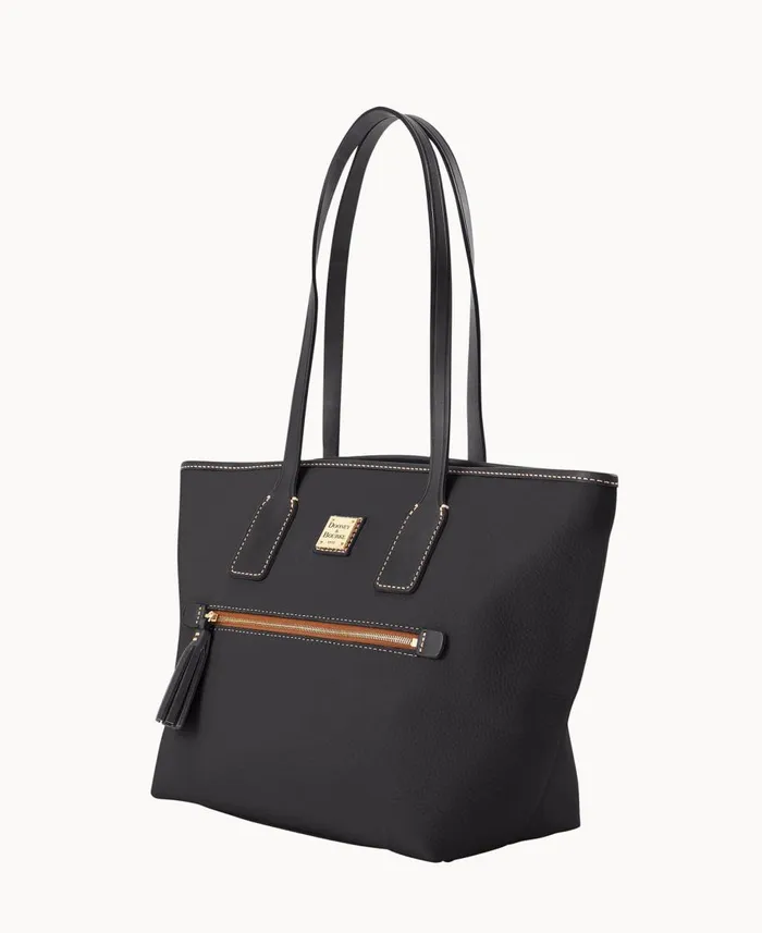 Dooney and Bourke Totes Pebble Grain Small Tote Black Black 8211 WomenMen