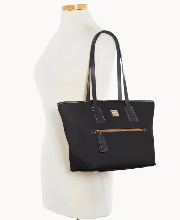Dooney and Bourke Totes Pebble Grain Small Tote Black Black 8211 WomenMen