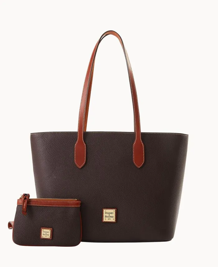 Dooney and Bourke Totes Pebble Grain Tote With Medium Wristlet Brown Tmoro 8211 WomenMen Dooney and Bourke Totes Pebble Grain Tote With Medium Wristlet Brown Tmoro 8211 WomenMen