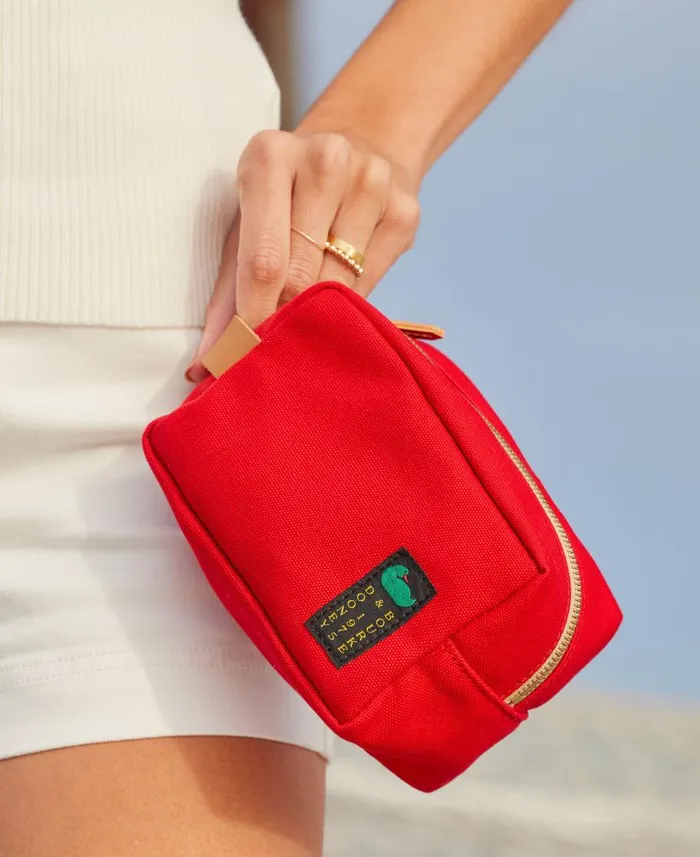 Dooney and Bourke Travel Canvas Cosmetic Case Red 8211 WomenMen