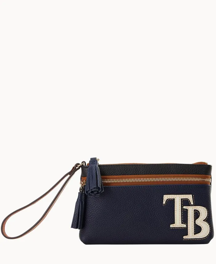 Dooney and Bourke Wallets MLB Rays Double Zip Wristlet Rays 8211 WomenMen