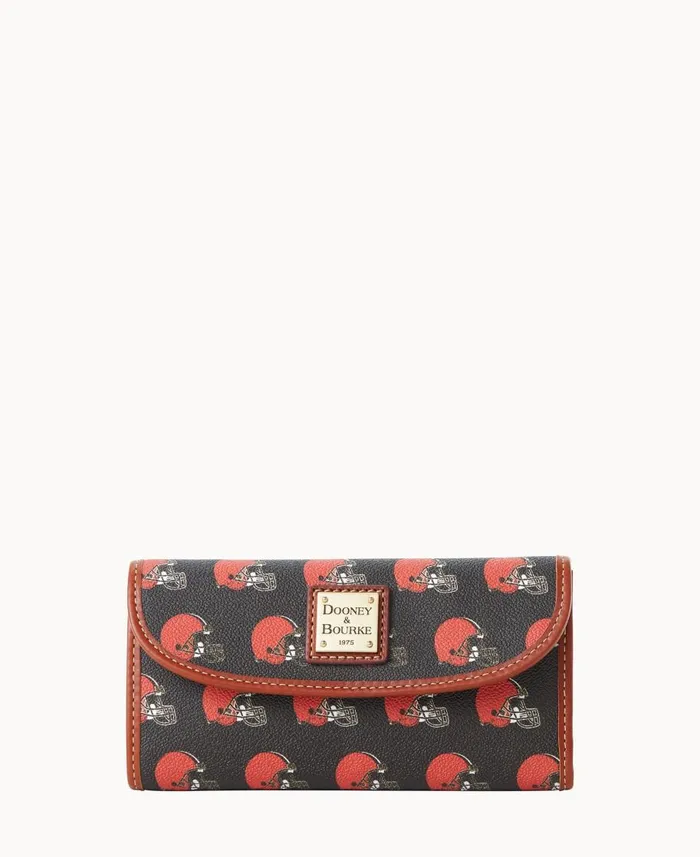 Dooney and Bourke Wallets NFL Browns Continental Clutch Browns 8211 WomenMen