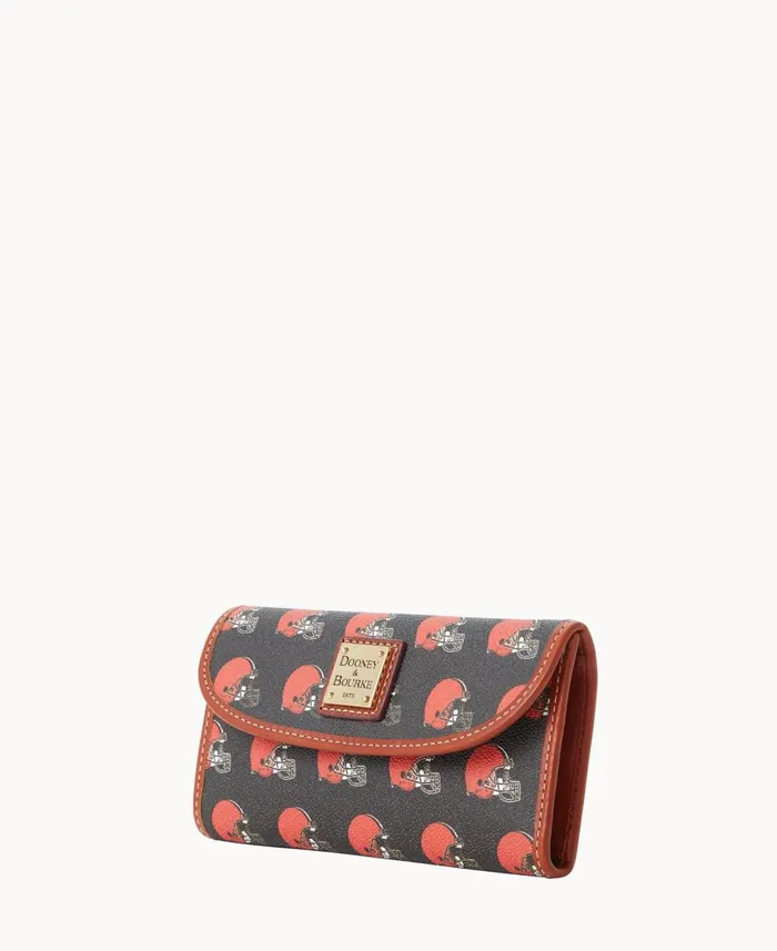 Dooney and Bourke Wallets NFL Browns Continental Clutch Browns 8211 WomenMen Dooney and Bourke Wallets NFL Browns Continental Clutch Browns 8211 WomenMen