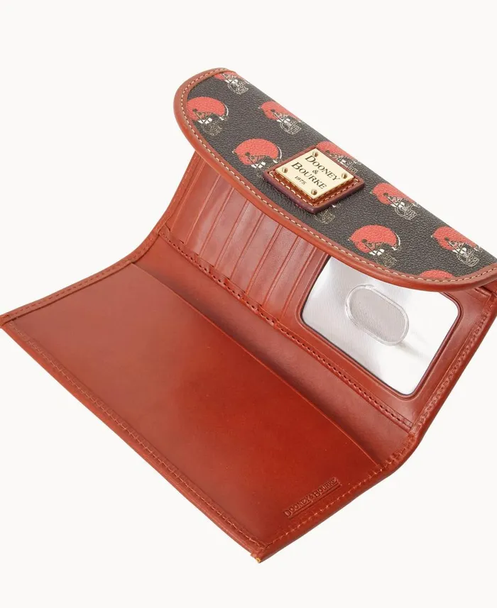 Dooney and Bourke Wallets NFL Browns Continental Clutch Browns 8211 WomenMen Dooney and Bourke Wallets NFL Browns Continental Clutch Browns 8211 WomenMen