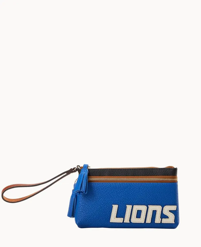 Dooney and Bourke Wallets NFL Lions Double Zip Wristlet Lions 8211 WomenMen