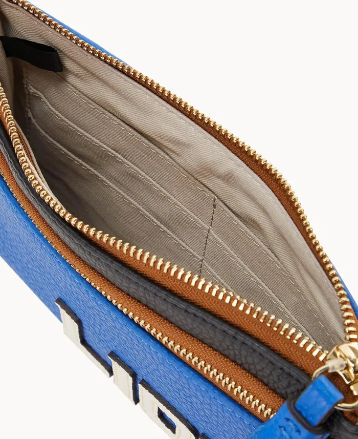 Dooney and Bourke Wallets NFL Lions Double Zip Wristlet Lions 8211 WomenMen