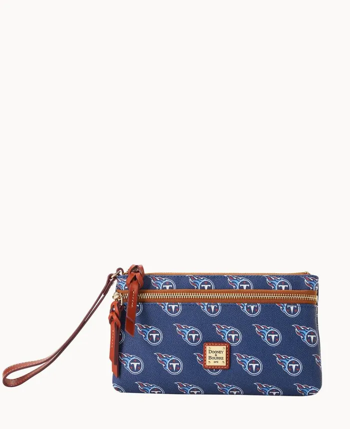 Dooney and Bourke Wallets NFL Titans Double Zip Wristlet Tennessee Titans 8211 WomenMen Dooney and Bourke Wallets NFL Titans Double Zip Wristlet Tennessee Titans 8211 WomenMen