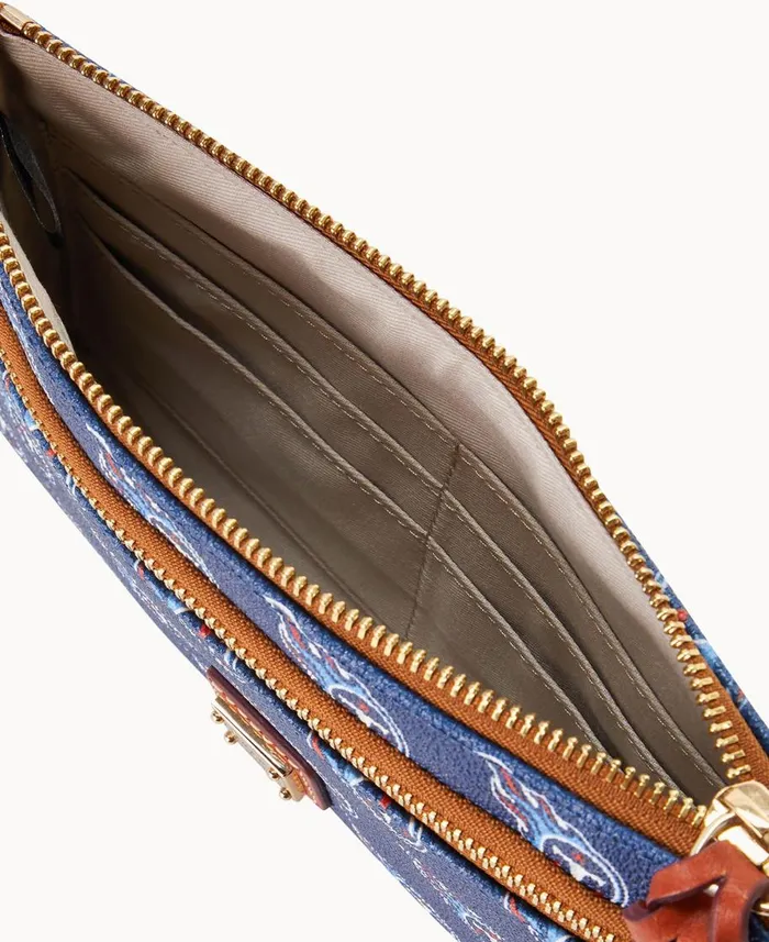 Dooney and Bourke Wallets NFL Titans Double Zip Wristlet Tennessee Titans 8211 WomenMen Dooney and Bourke Wallets NFL Titans Double Zip Wristlet Tennessee Titans 8211 WomenMen