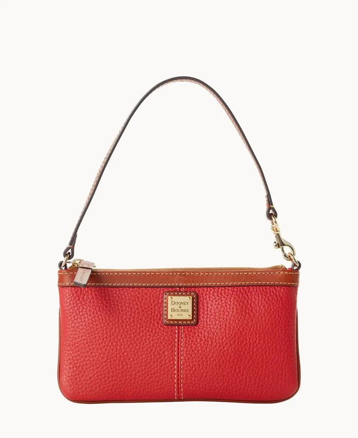Dooney and Bourke Wallets Pebble Grain Large Slim Wristlet Red 8211 WomenMen