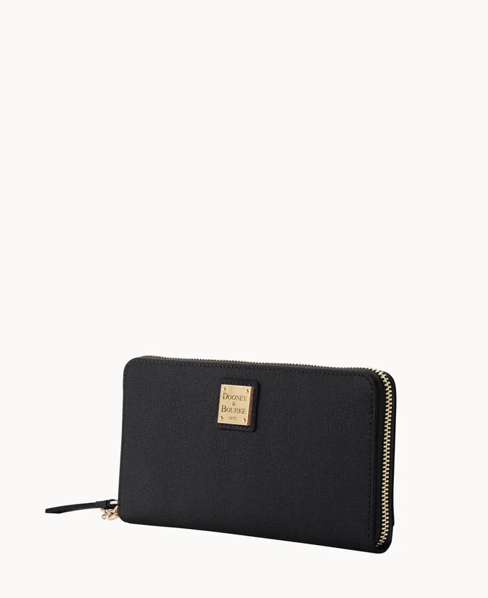 Dooney and Bourke Wallets Saffiano Large Zip Around Wristlet Black 8211 WomenMen Dooney and Bourke Wallets Saffiano Large Zip Around Wristlet Black 8211 WomenMen