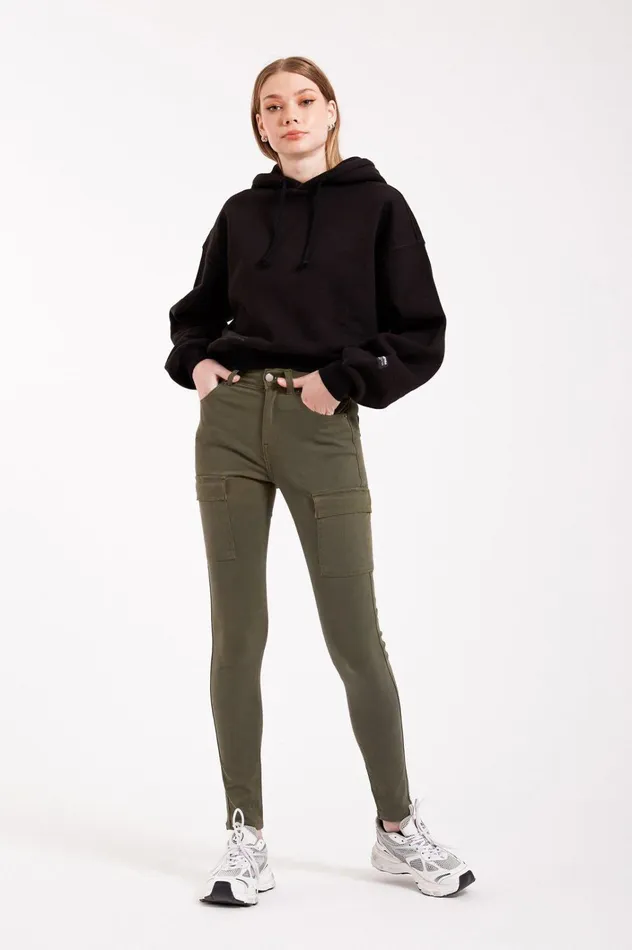 Dr Denim Super Skinny Women Lexy Cargo 8211 Dark Emerald Dark Emerald
